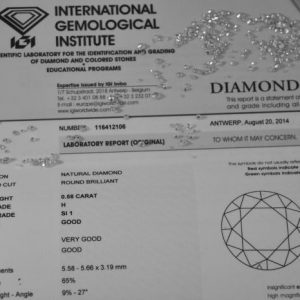 Il certificato IGI per i diamanti