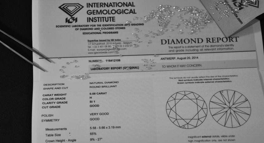 Il certificato IGI per i diamanti